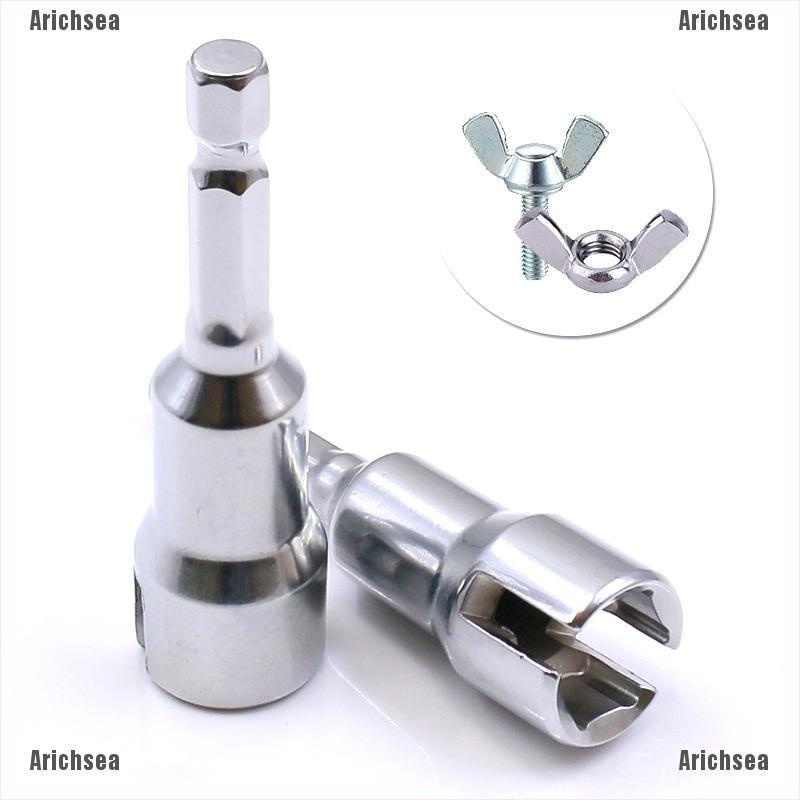 Arichsea 1PC 1/4 Handle CRV quick pneumatic Socket Wrench, Hexagon open Socket