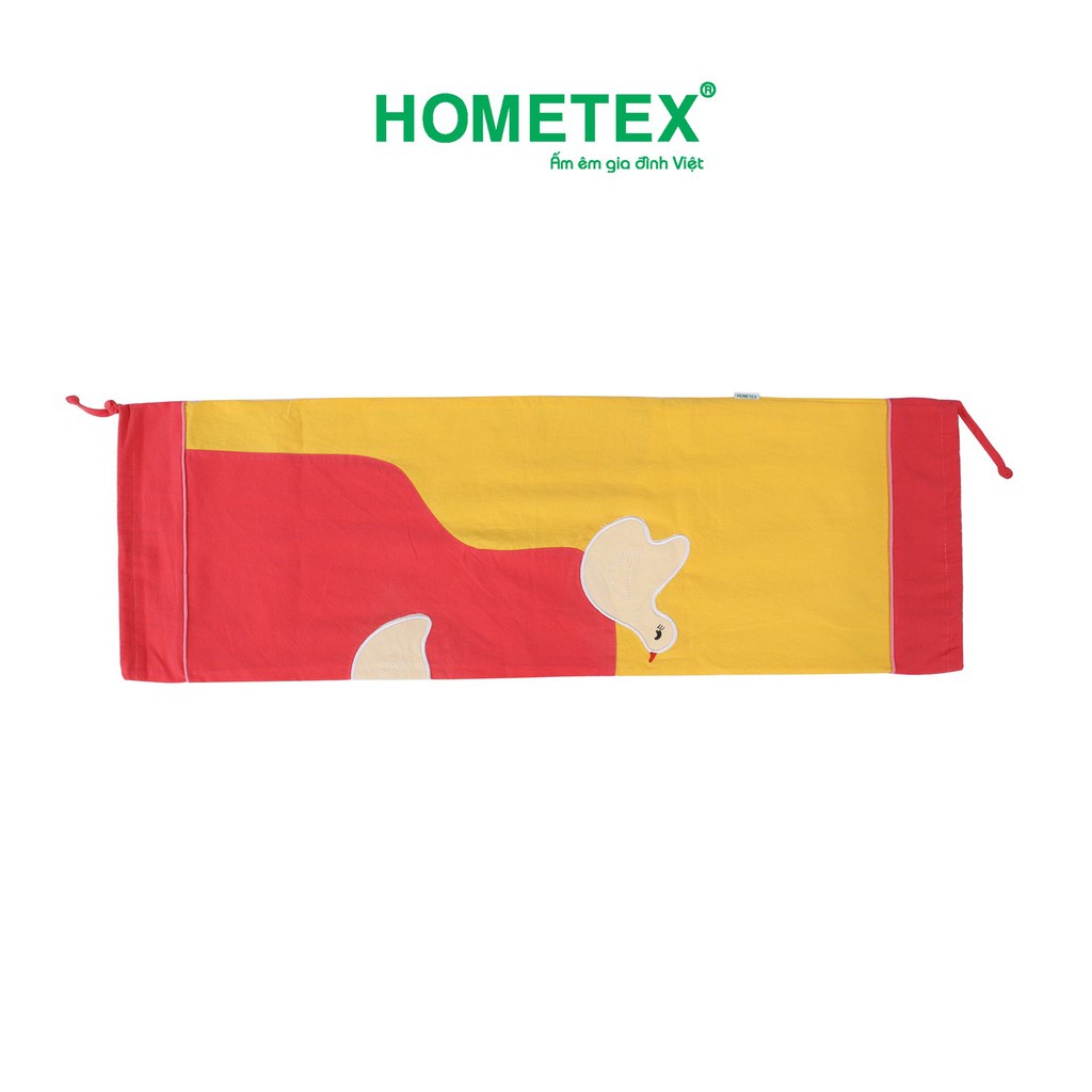 Vỏ gối ôm trẻ em 25x80cm Hometex thêu đắp hình chú vịt, bao gối ôm
