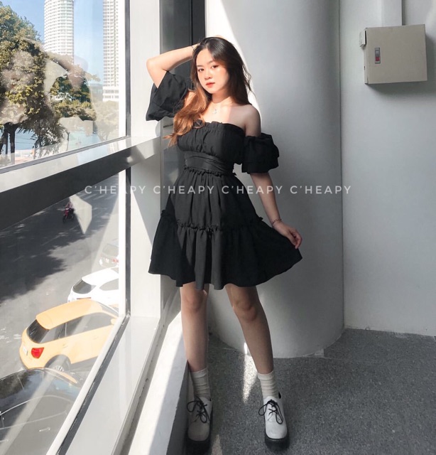 Đầm dự tiệc trễ vai Damin | BigBuy360 - bigbuy360.vn