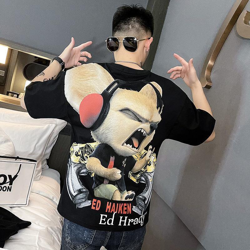 Áo Thun Ngắn Tay In Họa Tiết Cá Tính Trẻ Trung Cho Nam