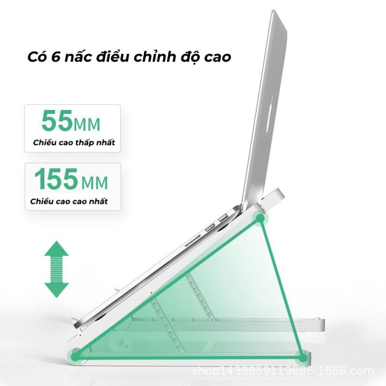 Giá đỡ laptop macbook gấp gọn để bàn dễ dàng điều chỉnh độ cao hỗ trợ tản nhiệt | BigBuy360 - bigbuy360.vn