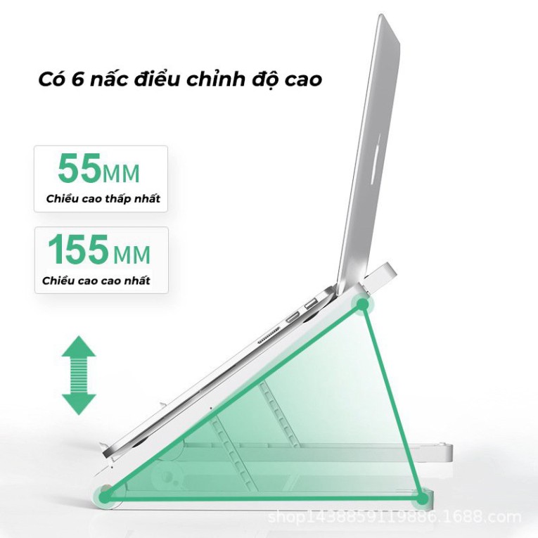 Giá đỡ laptop macbook gấp gọn để bàn dễ dàng điều chỉnh độ cao hỗ trợ tản nhiệt