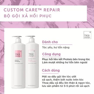 Tigi ] dầu gội phục hồi tigi copyright repair 970ml chính hãng