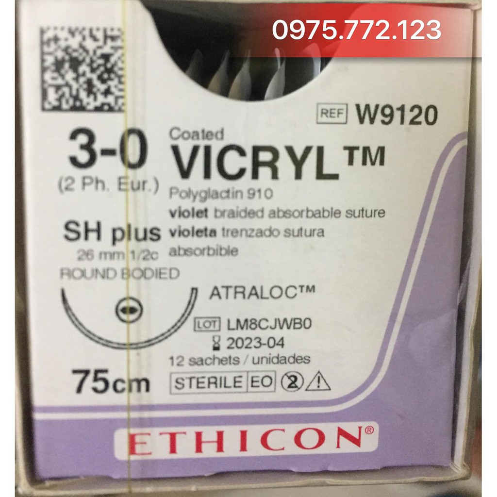 chỉ phẫu thuật vicryl 3/0 w9120