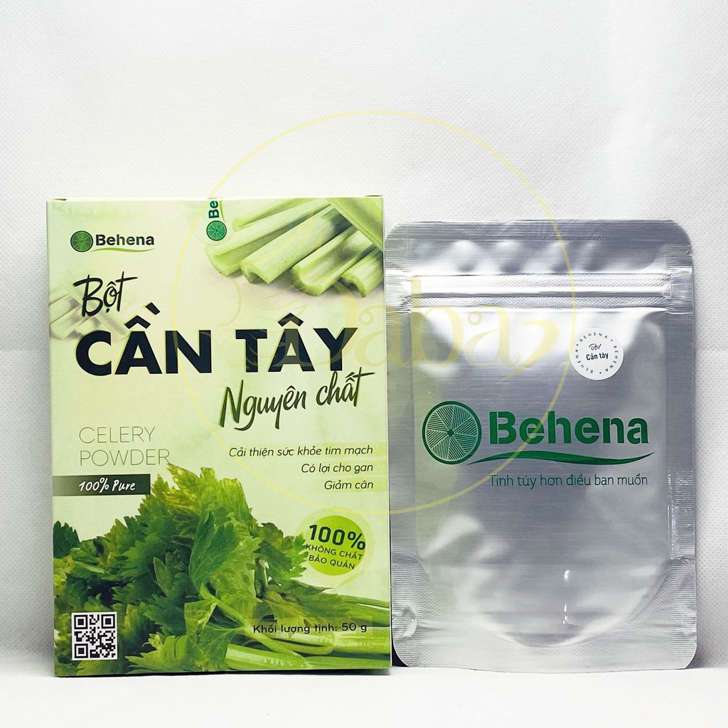 Bột cần tây nguyên chất Behena, tiêu mỡ hiệu quả , trẻ hoá làn da (hộp 50g)