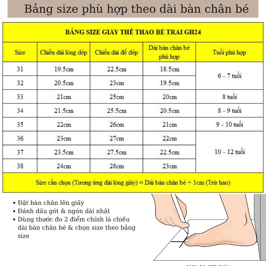 Giày thể thao bé trai bé gái màu trắng siêu nhẹ kháng khuẩn Xuất Châu Âu cho trẻ em 6 - 12 tuổi đi học chạy bộ GH24