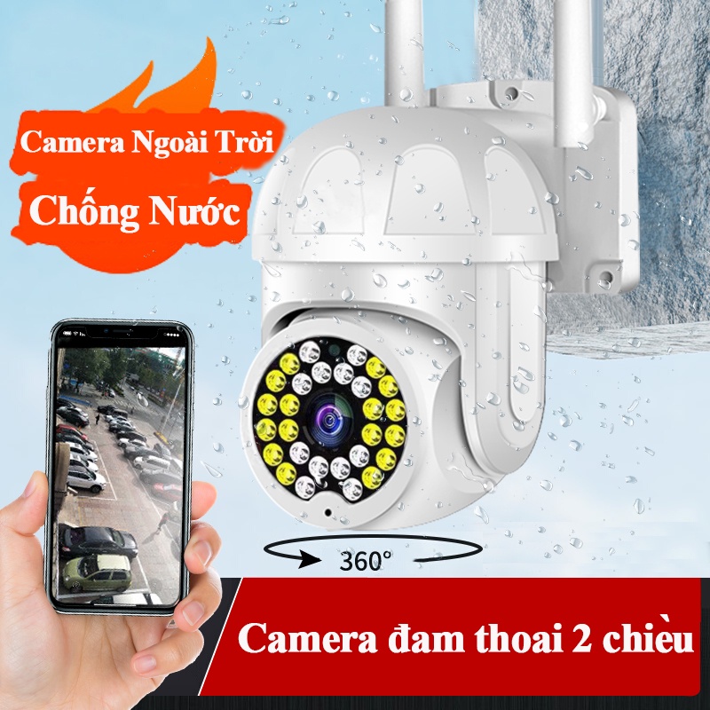 Camera wifi ngoài trời chống nước 360 HD 1080p camara an ninh wifi camera giám sát carecam ban đêm có màu