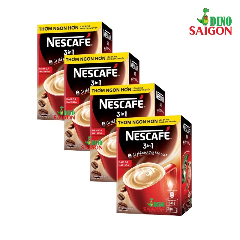 Combo 4 Hộp Cà Phê Hòa Tan Nescafé 3in1 Đậm Đà Hài Hòa (Hộp 20 gói x 17g)