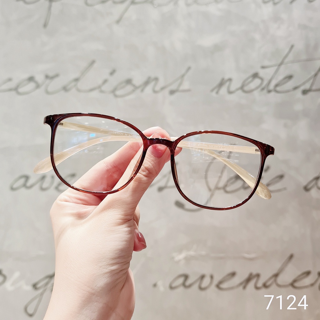 Mắt kính gọng tròn nữ LILYEYEWEAR nhựa dẻo thanh mảnh màu sắc thời trang 7124