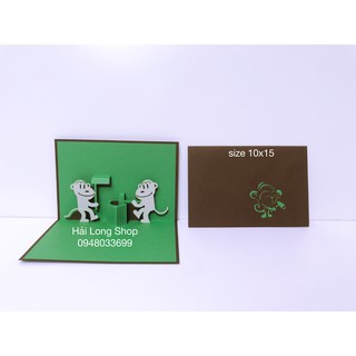 Con khỉ 2 - monkey - thiệp 3d
