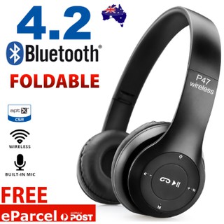 Tai Nghe Bluetooth P47 Chụp Tai Không Dây P47 Có Khe Cắm Thẻ Nhớ Chính Hãng