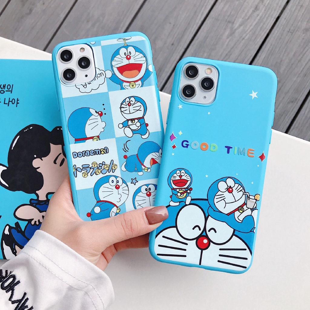 Ốp lưng mềm chống sốc hình Doraemon cho Iphone 6 6s 7 8 Plus 11 Pro Max X XS Max XR SE 2 2020 12 Pro Max 12 Mini