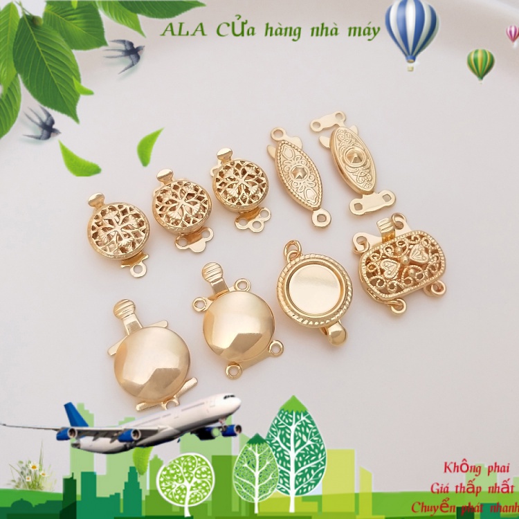 💖Trang sức DIY phụ kiện💖Mặt Vòng cổ Ngọc Trai Mạ Vàng 14k Nhiều Màu Sắc Diy