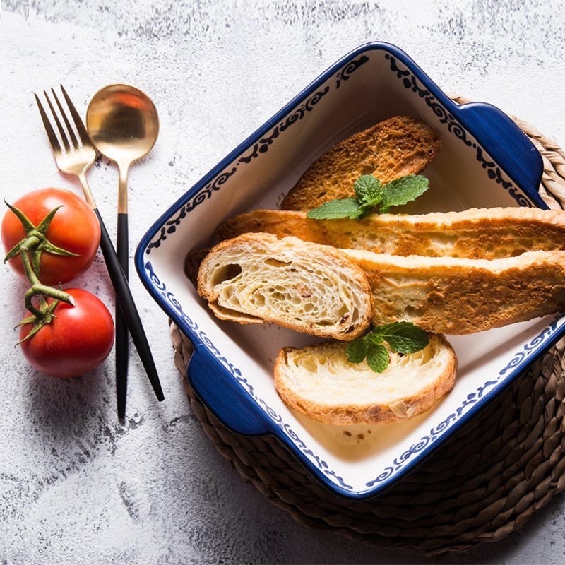 Quà tặng khay nướng vuông,con gà, hình chữ nhật, có tay cầm tiện lợi