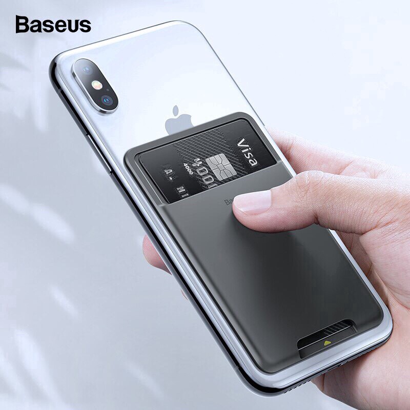 Ví Để Thẻ Gắn Mặt Sau Điện Thoại Baseus Bằng Silicone Cho iPhone