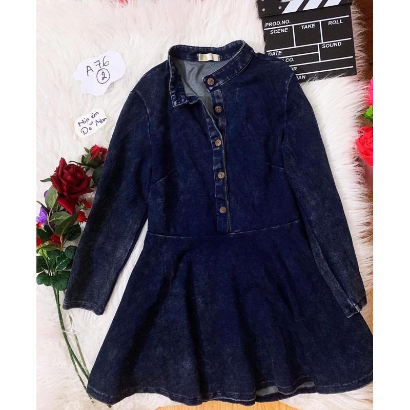 Đầm xòe vải jean mịn êm. A76