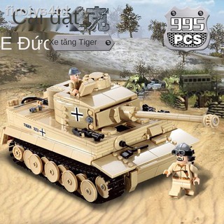 ☎Mô hình xe tăng quân sự Lego Chiến tranh thế giới thứ hai Mô hình đường đua Quân đội Đức Lực lượng thiết giáp Đức Đồ ch