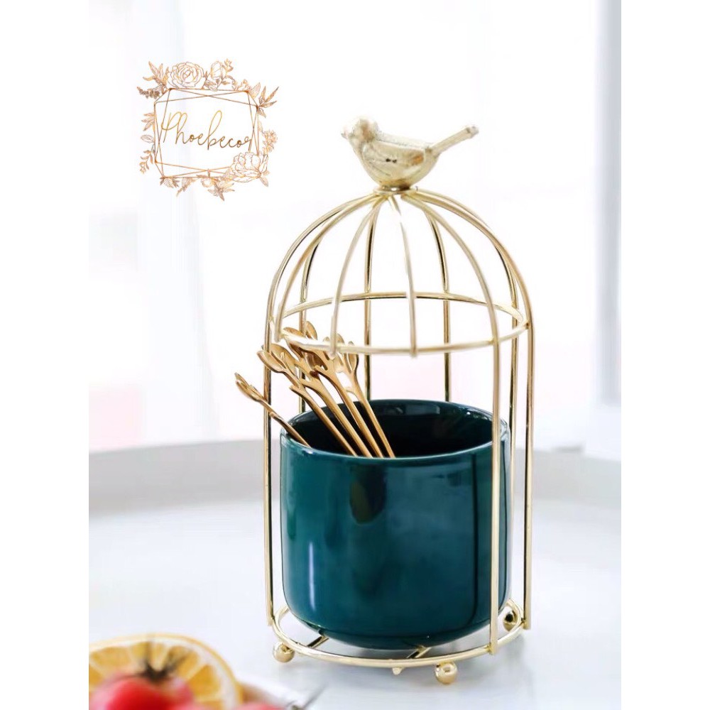 Cốc đựng thìa nĩa phong cách Bắc Âu chất liệu gốm sứ cao cấp - PB322