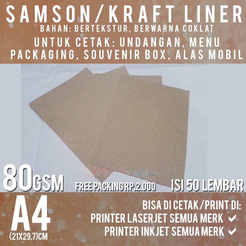 Giấy Kraft Mỏng 80 Gsm A4 50 Lbr / 80 Gram Chất Lượng Cao