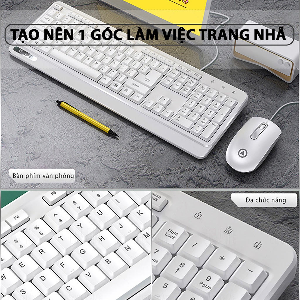 Bàn phím máy tính văn phòng SIDOTECH V1 có dây chống nước giả cơ gaming cho làm việc và chơi game - Hàng chính hãng