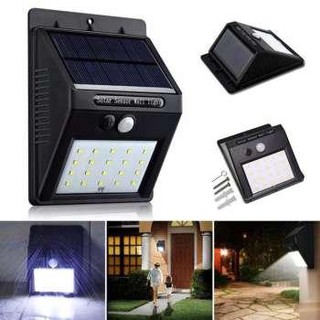 Đèn cảm biến hồng ngoại sử dụng năng lượng mặt trời Solar sensor Wall light - 20 Led siêu sáng (Đen)