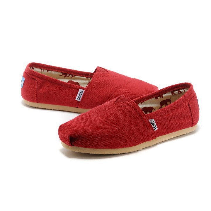 🎉PROMO🎉🍒💯 Toms Giày Lười Chính Hãng 100% Vải Bạt Kẻ Sọc Xanh Dương Cho Nam Và Nữ