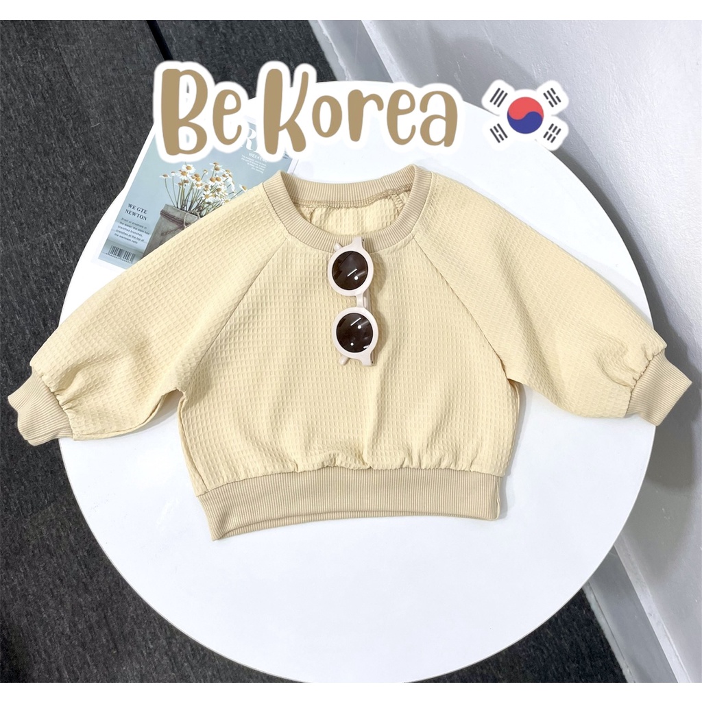 Áo thun dài tay cho bé trai bé gái TTR-Be Korea, áo thu đông phong cách Hàn Quốc cho bé size 7-25kg