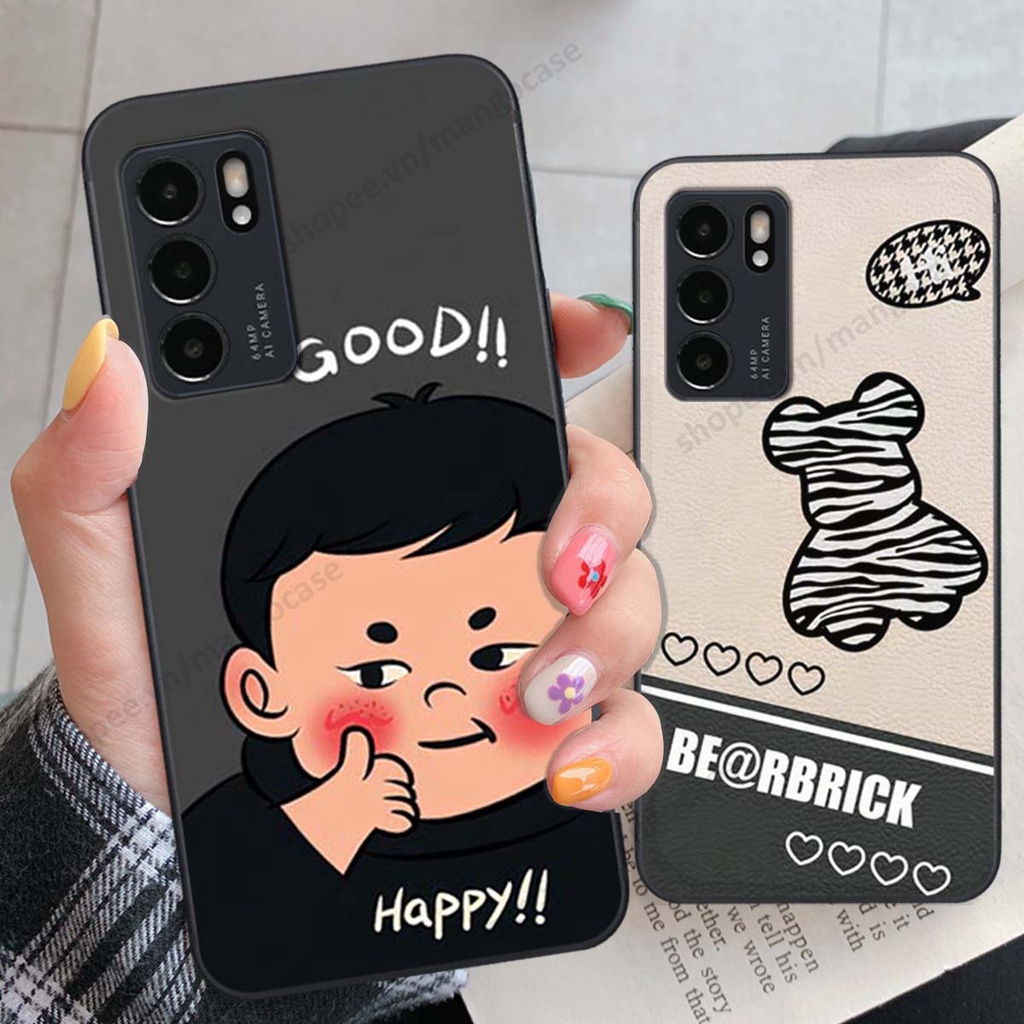 Ốp lưng Oppo Reno6 / Reno6 Z 5G / Reno 6 in hình happy nice, bé gấu đáng yêu