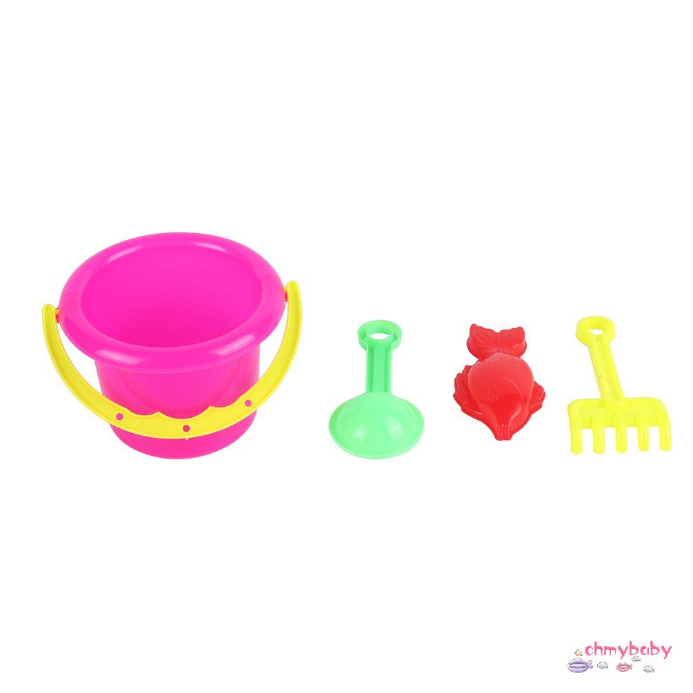 【OMB】 4pcs Mini Beach Toys Set Bucket Shovel Rake Beach Sand Play Toys For Kids