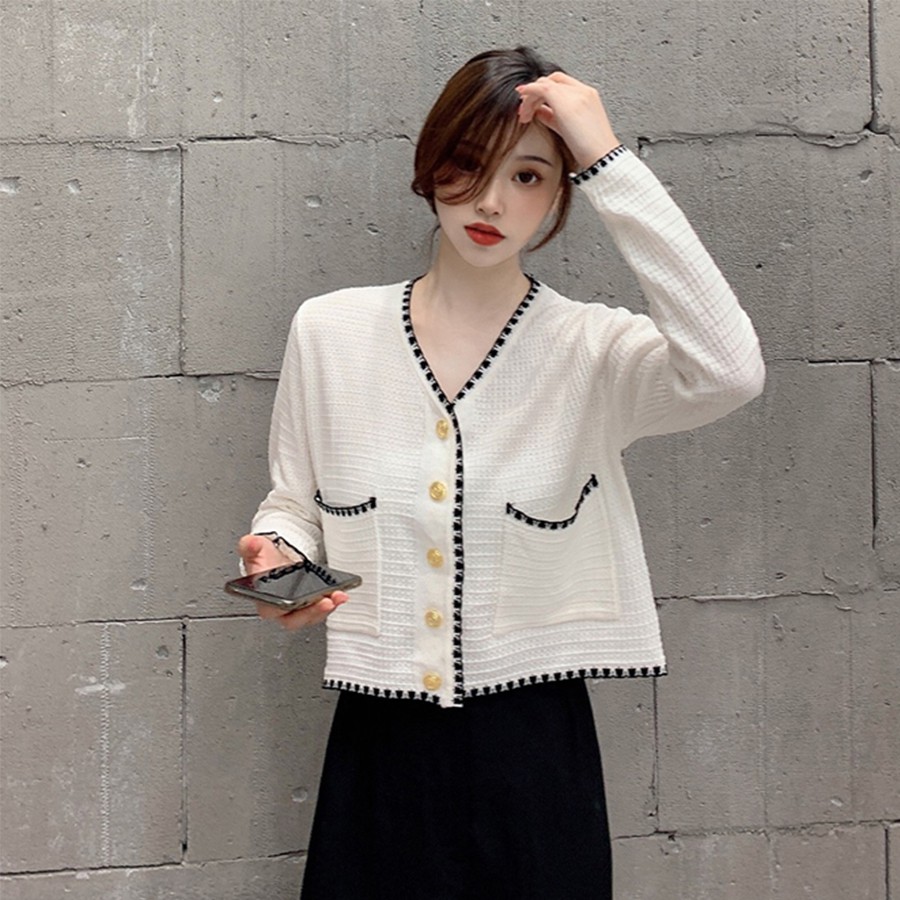 Áo Cardigan Dệt Kim Tay Ngắn Dáng Lửng Trẻ Trung Quyến Rũ Hợp Thời Trang  TOTICHAN AK20 | BigBuy360 - bigbuy360.vn