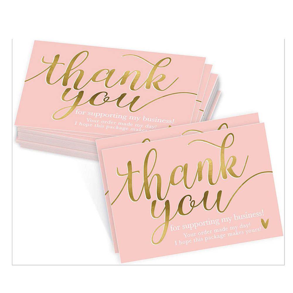 YNATURAL Set 50 Tấm Thẻ Hồng In Chữ Thank You Dùng Để Trang Trí Tiệc Cưới