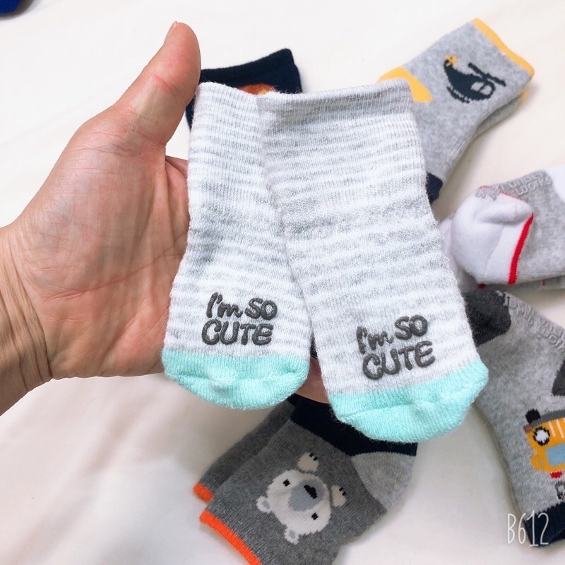 Tất đại hàn lót len xù siêu ấm cho trẻ sơ sinh 0-3 tháng