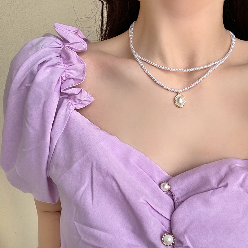 Vòng cổ choker Dodder đính ngọc trai giả mặt hình bướm thời trang Hàn Quốc cho nữ