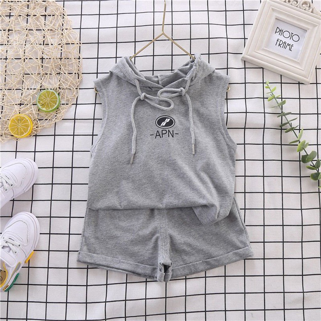 Bộ Ba Lỗ Sát Nách Bé Trai In Chứ APN, Bộ Đồ Hè Cho Bé Cực Mát Và Phong Cách HipHop - MooBaby Shop