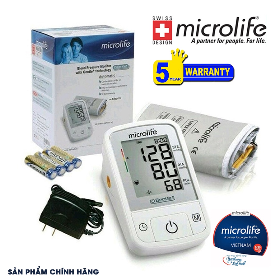 Máy Đo Huyết Áp Bắp Tay Microlife BP A2 Basic | Công Nghệ PAD Cảnh Báo Các Bệnh Về Tim Mạch
