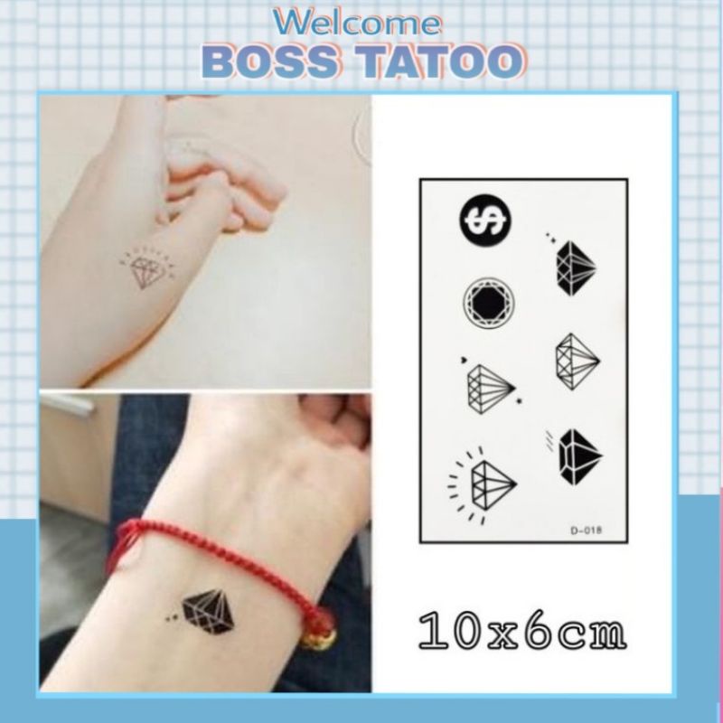 Hình xăm ký hiệu nhỏ kim cương d18. Xăm dán tatoo mini tạm thời, size &lt;10x6cm