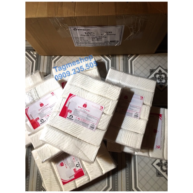 Bông tẩy trang Bạch Tuyết hạt massage Merilynn - gói 500gr | BigBuy360 - bigbuy360.vn