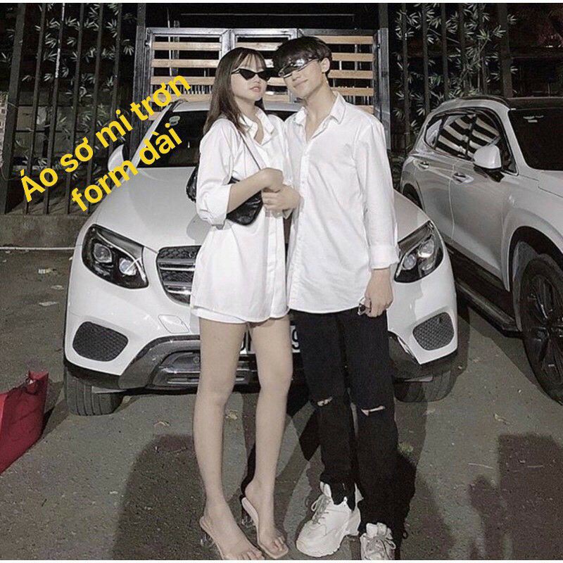 Áo sơ mi phôm rộng unisex cho cả nam và nữ
