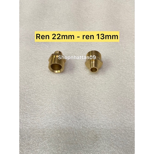 Kép nối dây ren ngoài 22mm ra ren ngoài 13mm - Kép đồng nối dây 22 - 13mm