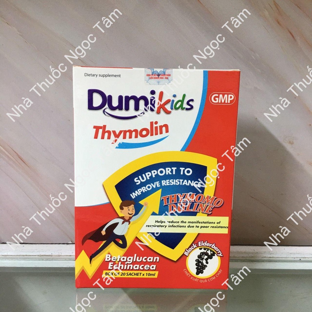 DUMIKIDS THYMOLIN HỖ TRỢ NÂNG CAO SỨC ĐỀ KHÁNG HỘP 20 GÓI