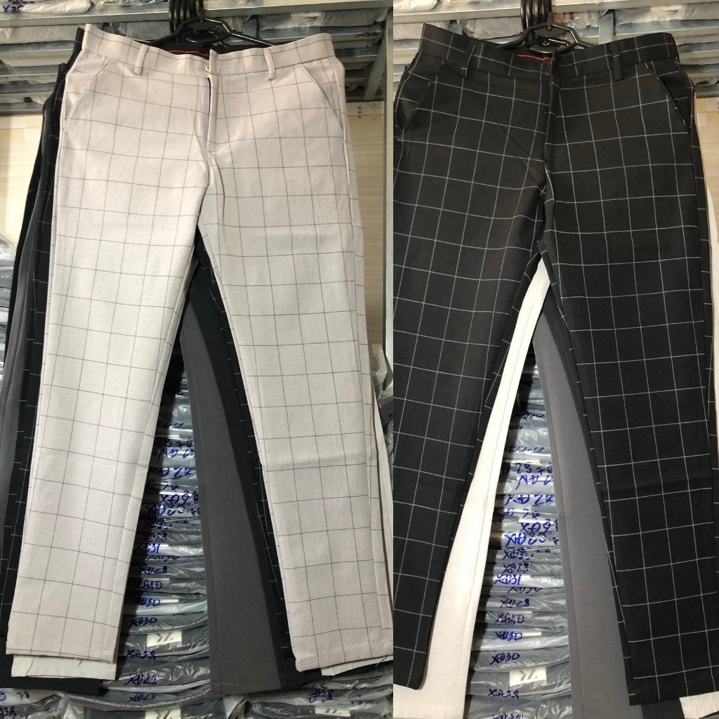 Quần Tây Nam, Quần Âu baggy nam hàn quốc dáng ôm công sở vải co giãn nhẹ chống nhăn, có hình màu đen vải dày đẹp giá rẻ.