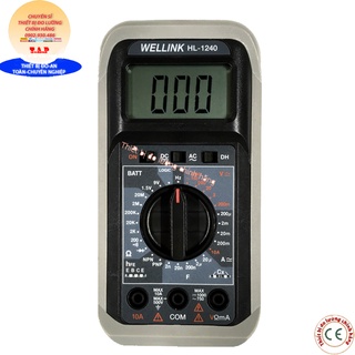 Wellink hl-1240 đồng hồ vạn năng hiện số đo điện áp, dòng điện ac/dc,20momh, tần số, tụ điện, thông mạch, diot, hfe