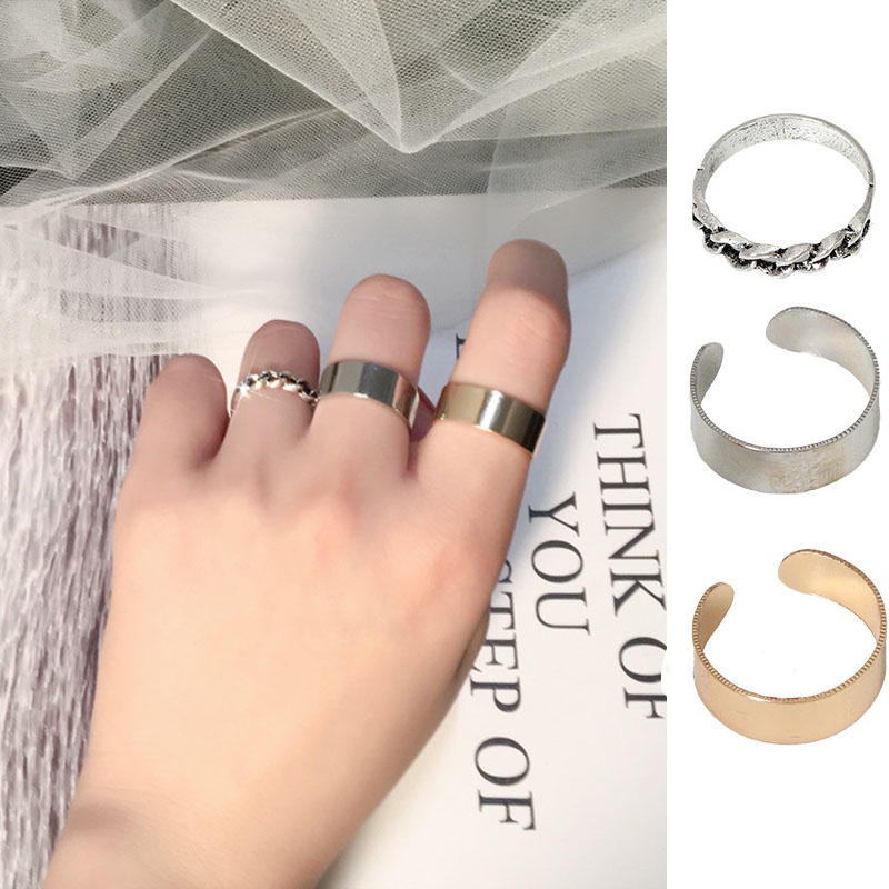 Set 3 nhẫn đeo khớp ngón tay thời trang Hàn Quốc dành cho nữ
