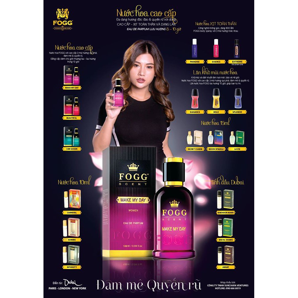 [Fogg - Đủ loại] Nước Hoa Cao Cấp Fogg Dành Cho Cả Nam&Nữ (HAI LOẠI RIÊNG BIỆT) 100ml | BigBuy360 - bigbuy360.vn