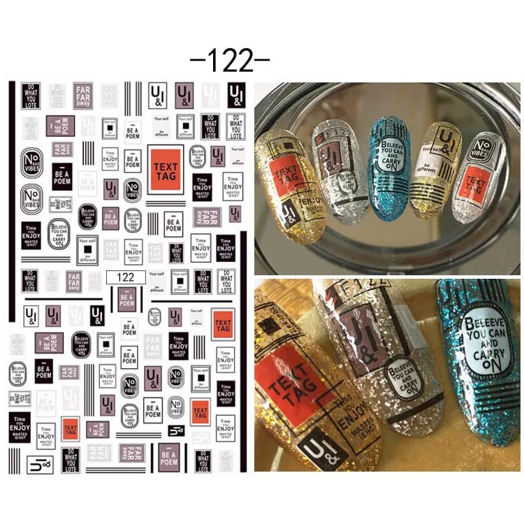 Sticker 3D - Hình dán móng tay chữ đỏ F122