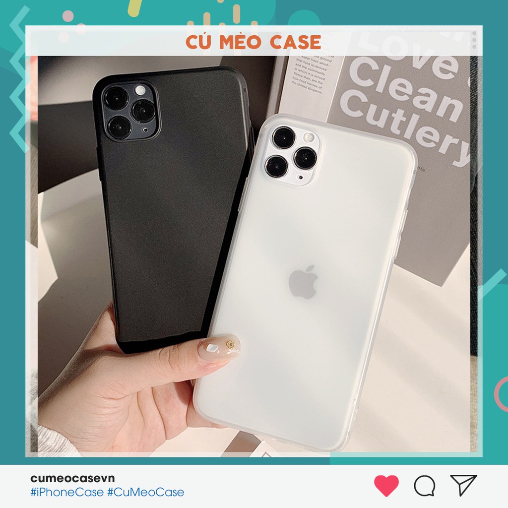 Ốp dẻo siêu mỏng nhám iPhone 7 8 7 Plus 8 Plus X Xs Xr XsMax iPhone 11 11 Pro 11 Promax Cú Mèo Case