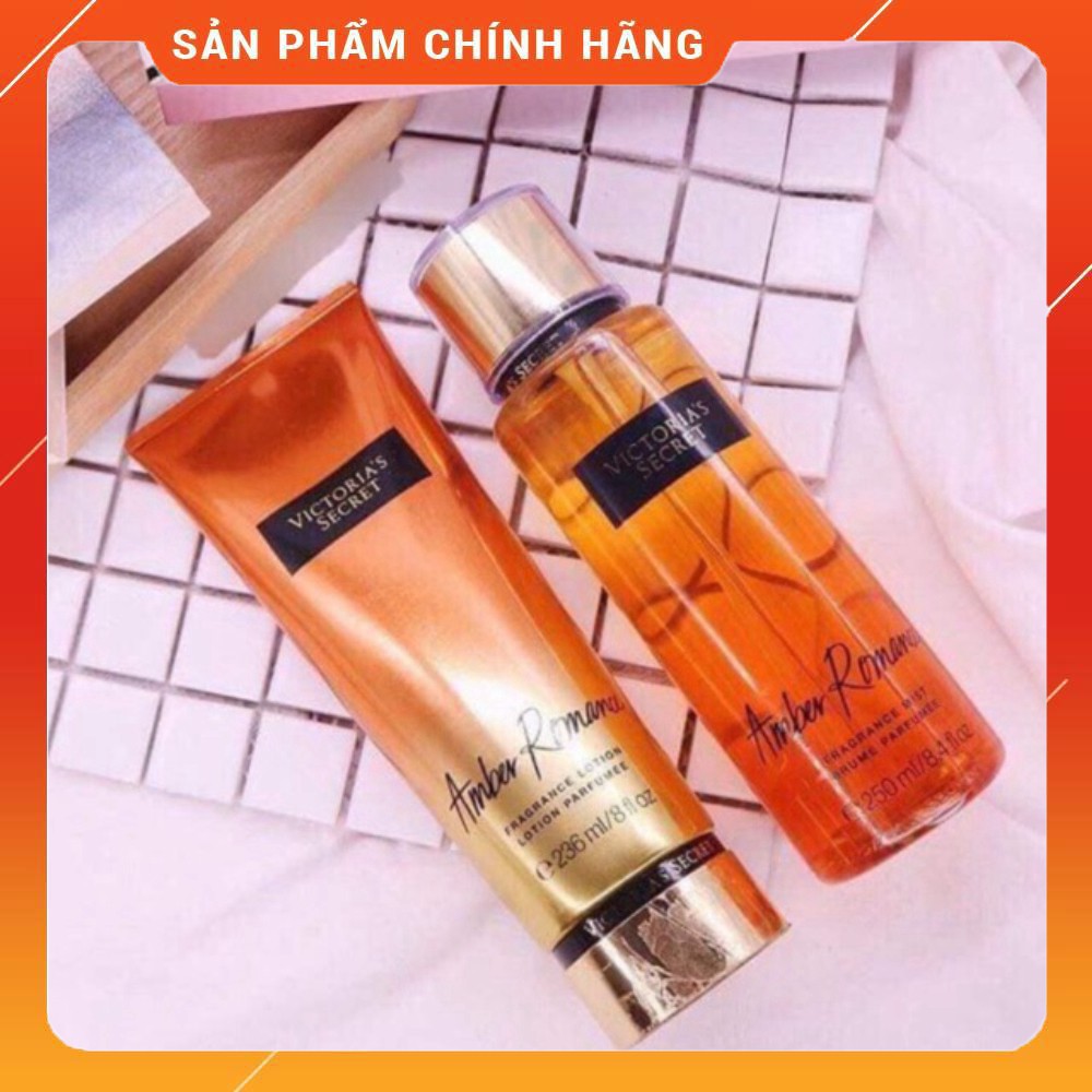 Combo Mist Xịt Toàn Thân 250ml và  Body Lotion Sữa dưỡng thể 236ml Amber Romance