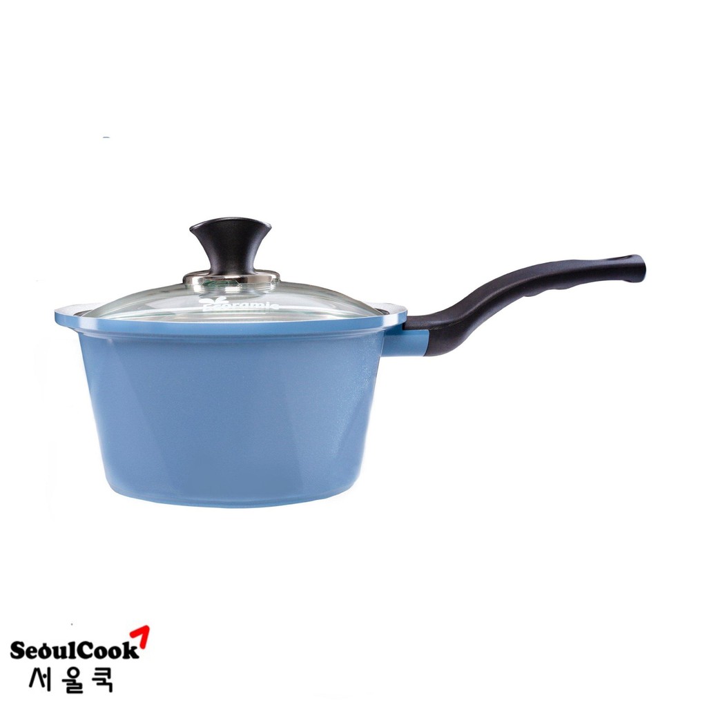 Seoulcook (E) Nồi đúc ceramic cao cấp 1 tay cầm 18cm, dùng được bếp từ