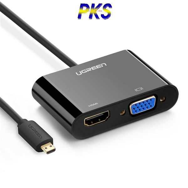 Cáp Chuyển Micro HDMI To HDMI Và VGA Ugreen MM115 30355 - Ugreen 30355 - Đen