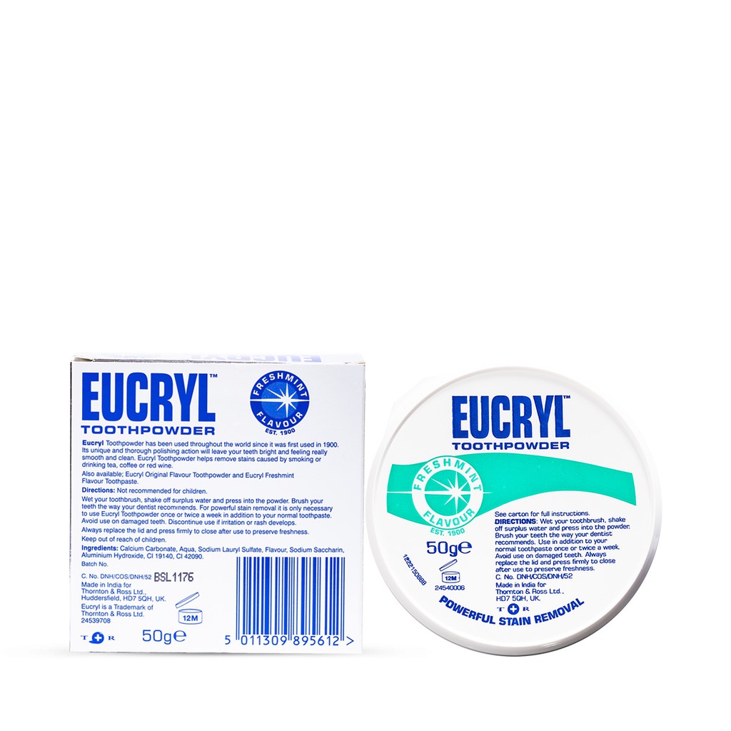 Bột Đánh Răng Tẩy Trắng Eucryl Toothpowder 30Shine Phân Phối Chính Hãng Hộp 50g